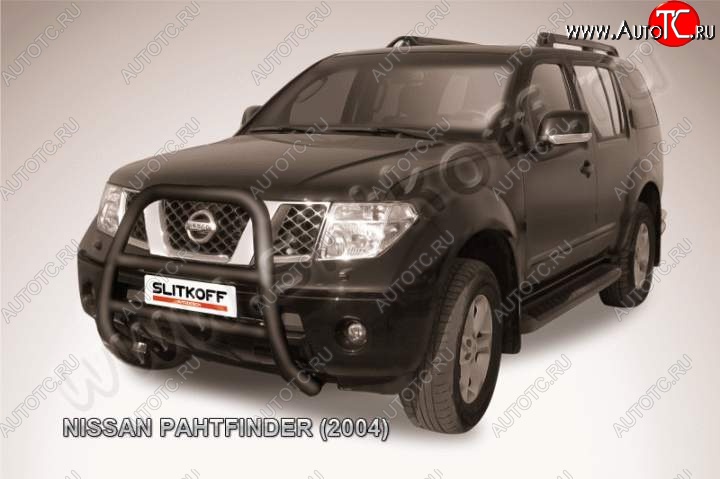 29 999 р. Кенгурятник d76 высокий Nissan Pathfinder R51 дорестайлинг (2004-2007) (Цвет: серебристый)  с доставкой в г. Набережные‑Челны