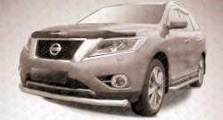 Одинарная защита переднего бампера диаметром 76 мм Slitkoff Nissan (Нисан) Pathfinder (Патфайндер)  R52 (2012-2017) R52 дорестайлинг