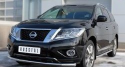 15 999 р. Одинарная защита переднего бампера диаметром 63 мм SLITKOFF Nissan Pathfinder R52 дорестайлинг (2012-2017)  с доставкой в г. Набережные‑Челны. Увеличить фотографию 2