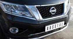 15 999 р. Одинарная защита переднего бампера диаметром 63 мм SLITKOFF Nissan Pathfinder R52 дорестайлинг (2012-2017)  с доставкой в г. Набережные‑Челны. Увеличить фотографию 3