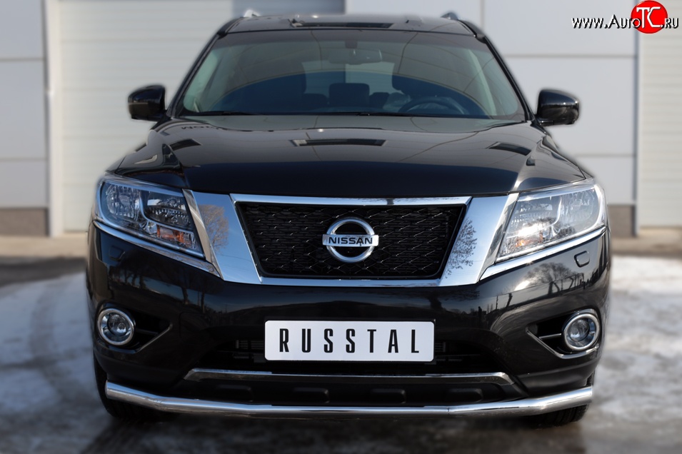 15 999 р. Одинарная защита переднего бампера диаметром 63 мм SLITKOFF Nissan Pathfinder R52 дорестайлинг (2012-2017)  с доставкой в г. Набережные‑Челны