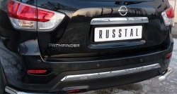 17 999 р. Защита заднего бампера (Ø63 мм уголки, нержавейка) SLITKOFF Nissan Pathfinder R52 дорестайлинг (2012-2017)  с доставкой в г. Набережные‑Челны. Увеличить фотографию 2