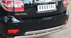 27 999 р. Защита заднего бампера (2 трубы Ø76х42 мм, нержавейка) Russtal Nissan Patrol 6 Y62 рестайлинг (2014-2017)  с доставкой в г. Набережные‑Челны. Увеличить фотографию 2