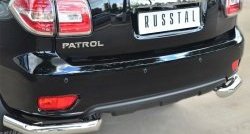 11 999 р. Защита заднего бампера (Ø76 мм уголки, нержавейка) SLITKOFF Nissan Patrol 6 Y62 рестайлинг (2014-2017)  с доставкой в г. Набережные‑Челны. Увеличить фотографию 2