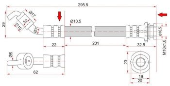 Тормозной шланг SAT (задний, правый)  Presage, Teana  1 J31