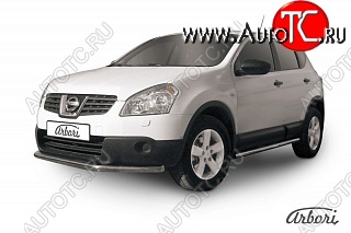 7 919 р. Защита переднего бампера Arbori (нержавейка, 1 труба d57 mm). Nissan Qashqai 1 дорестайлинг (2007-2010)  с доставкой в г. Набережные‑Челны