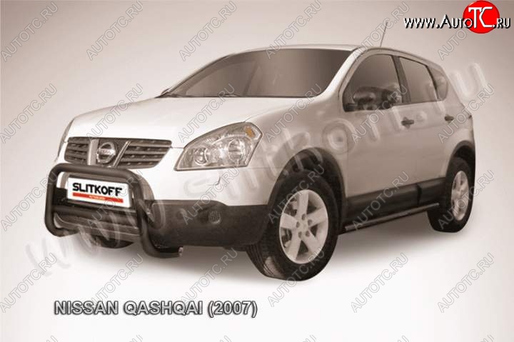 14 849 р. Кенгурятник d57 низкий Nissan Qashqai 1 дорестайлинг (2007-2010) (Цвет: серебристый)  с доставкой в г. Набережные‑Челны