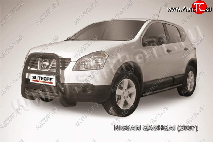 18 399 р. Кенгурятник d57 высокий  Nissan Qashqai  1 (2007-2010) дорестайлинг (Цвет: серебристый)  с доставкой в г. Набережные‑Челны