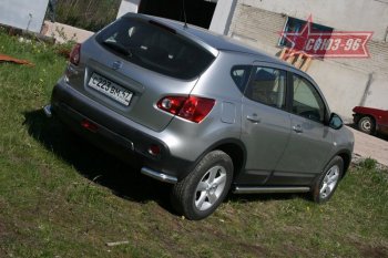 Защита заднего бампера из боковых уголков Souz-96 (d60) Nissan Qashqai 1 дорестайлинг (2007-2010)