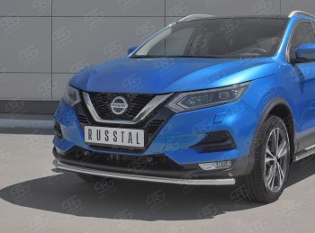 15 499 р. Защита переднего бампера (Ø42 мм, нержавейка) SLITKOFF Nissan Qashqai 2 J11 рестайлинг (2017-2022)  с доставкой в г. Набережные‑Челны. Увеличить фотографию 2