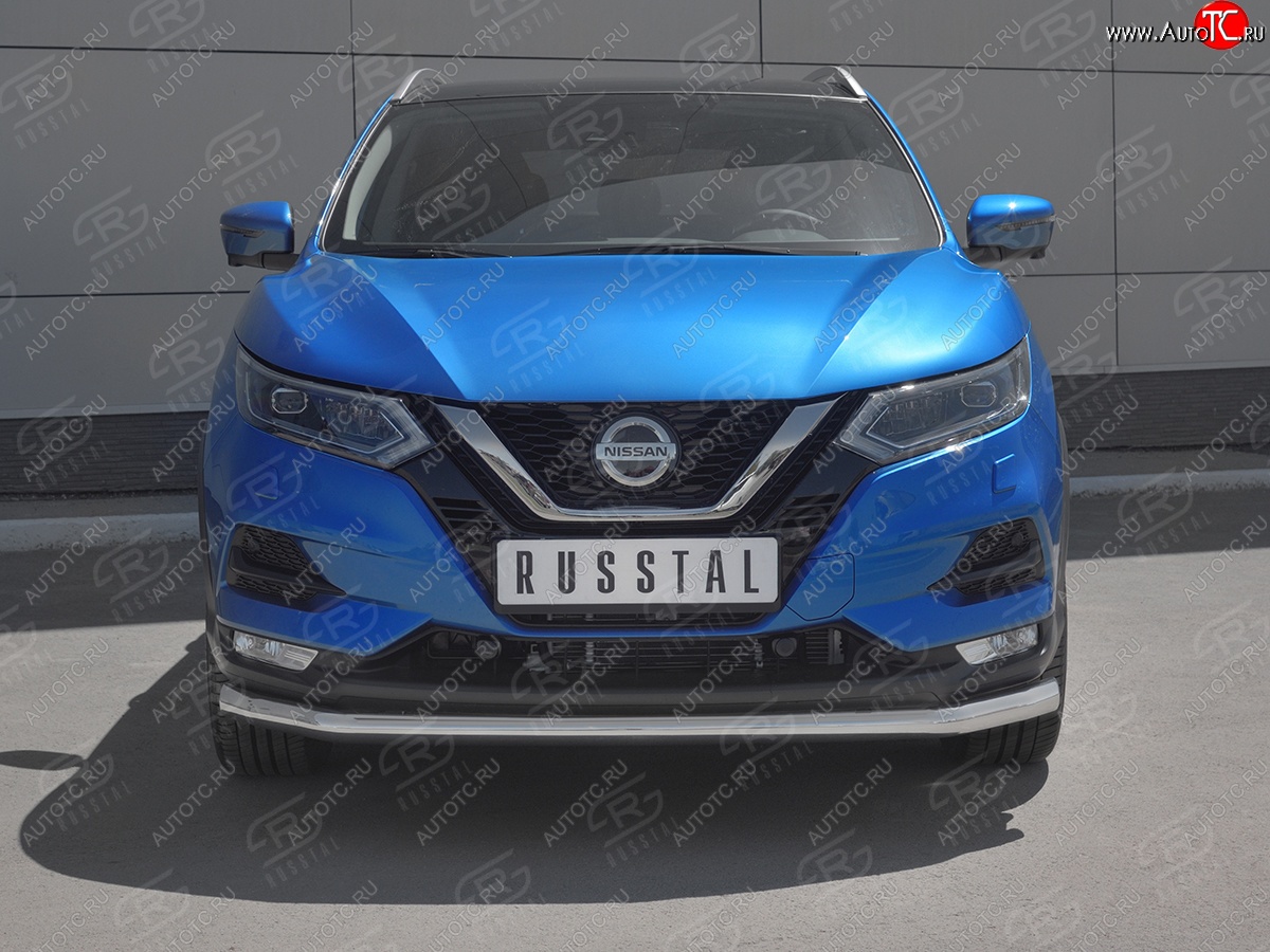 16 449 р. Защита переднего бампера (Ø 63 мм, нержавейка) SLITKOFF Nissan Qashqai 2 J11 рестайлинг (2017-2022)  с доставкой в г. Набережные‑Челны