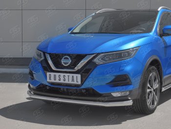 16 449 р. Защита переднего бампера (Ø 63 мм, нержавейка) SLITKOFF Nissan Qashqai 2 J11 рестайлинг (2017-2022)  с доставкой в г. Набережные‑Челны. Увеличить фотографию 2