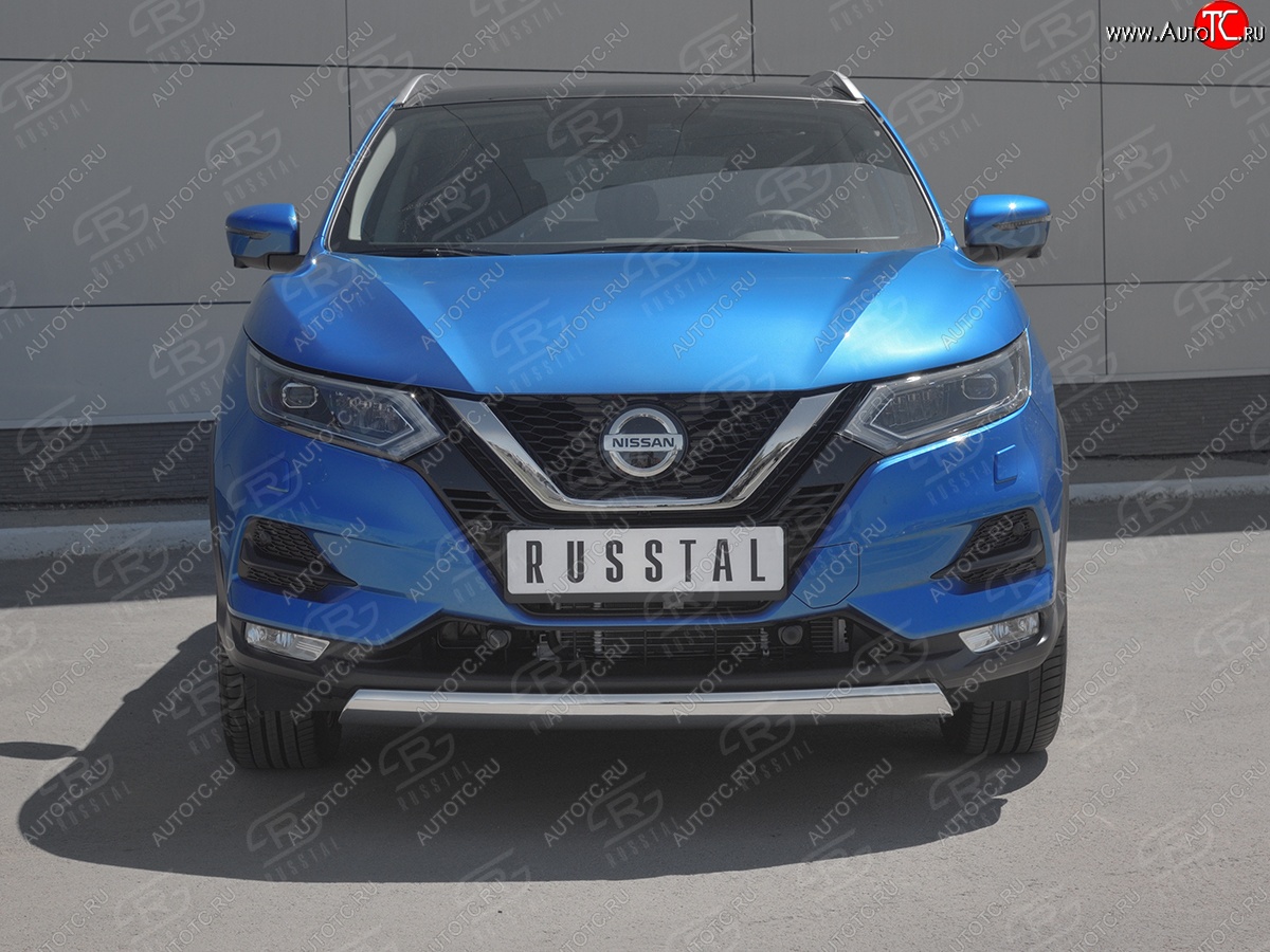 14 999 р. Защита переднего бампера (Ø75x42 мм, нержавейка) Russtal Nissan Qashqai 2 J11 рестайлинг (2017-2022)  с доставкой в г. Набережные‑Челны