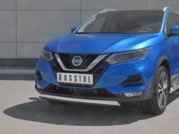 14 999 р. Защита переднего бампера (Ø75x42 мм, нержавейка) Russtal Nissan Qashqai 2 J11 рестайлинг (2017-2022)  с доставкой в г. Набережные‑Челны. Увеличить фотографию 2