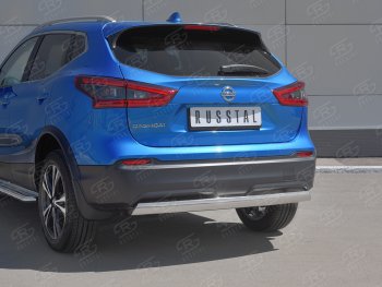 14 999 р. Защита заднего бампера (Ø75x42 мм, нержавейка) Russtal Nissan Qashqai 2 J11 рестайлинг (2017-2022)  с доставкой в г. Набережные‑Челны. Увеличить фотографию 2