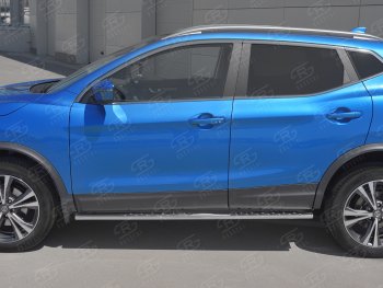 21 749 р. Защита порогов (Ø75x42 мм с проступью, нержавейка) Russtal Nissan Qashqai 2 J11 рестайлинг (2017-2022)  с доставкой в г. Набережные‑Челны. Увеличить фотографию 2