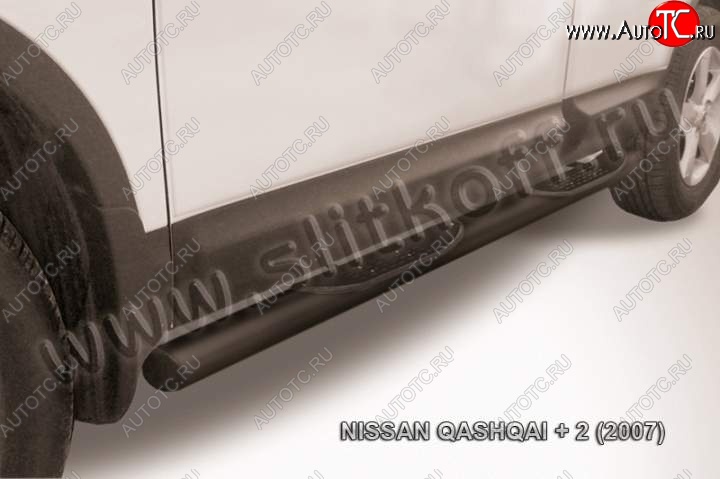 13 749 р. Защита порогов Slitkoff Nissan Qashqai +2 1 J10 дорестайлинг (2008-2010) (Цвет: серебристый)  с доставкой в г. Набережные‑Челны