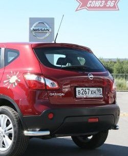 Защита заднего бампера из боковых уголков Souz-96 (d60) Nissan Qashqai +2 1 J10 дорестайлинг (2008-2010)