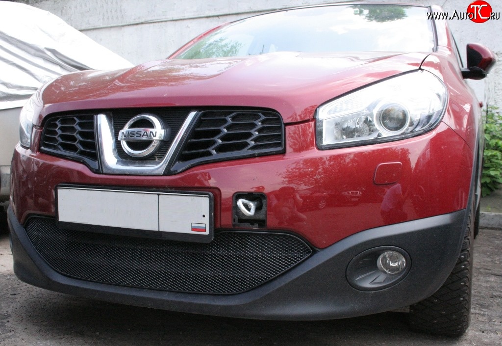 2 349 р. Сетка на бампер Novline Nissan Qashqai 1 J10 рестайлинг (2010-2013)  с доставкой в г. Набережные‑Челны