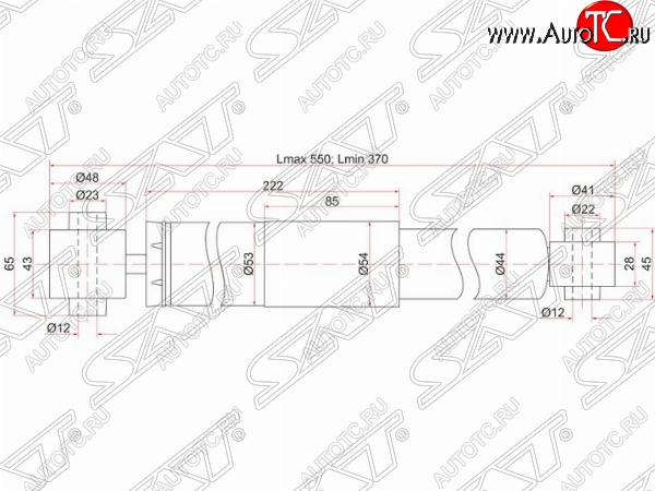 2 169 р. Амортизатор задний SAT Nissan Qashqai 2 J11 рестайлинг (2017-2022)  с доставкой в г. Набережные‑Челны