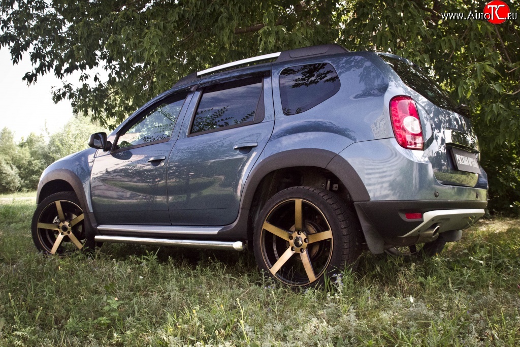 6 249 р. Накладки колесных арок RA (короткие, комплект)  Renault Duster  HS (2010-2015) дорестайлинг (Поверхность шагрень)  с доставкой в г. Набережные‑Челны