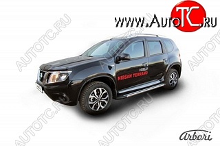 23 399 р. Порожки для ног Arbori Luxe Black Nissan Terrano D10 рестайлинг (2016-2022)  с доставкой в г. Набережные‑Челны