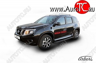 11 609 р. Порожки для ног Arbori Optima Black Nissan Terrano D10 дорестайлинг (2013-2016)  с доставкой в г. Набережные‑Челны