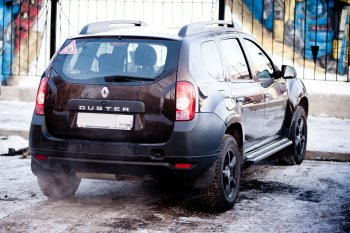 15 899 р. Порожки для ног из трубы Ø51 с алюминиевой площадкой Petroil Tuning Эстонец Nissan Terrano D10 дорестайлинг (2013-2016) (Черный (Шагрень))  с доставкой в г. Набережные‑Челны. Увеличить фотографию 5