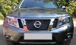 1 469 р. Нижняя сетка на бампер Russtal (черная) Nissan Terrano D10 дорестайлинг (2013-2016)  с доставкой в г. Набережные‑Челны. Увеличить фотографию 4