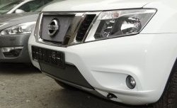 1 539 р. Нижняя сетка на бампер Russtal (хром) Nissan Terrano D10 дорестайлинг (2013-2016)  с доставкой в г. Набережные‑Челны. Увеличить фотографию 2