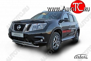 8 729 р. Защита переднего бампера Arbori (нержавейка, 1 труба d42 mm). Nissan Terrano D10 рестайлинг (2016-2022)  с доставкой в г. Набережные‑Челны