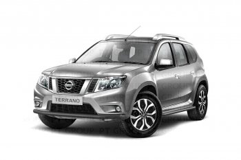 4 299 р. Защита переднего бампера (одинарная, Ø63 мм) Petroil Tuning Nissan Terrano D10 рестайлинг (2016-2022) (Серебристый (Искра))  с доставкой в г. Набережные‑Челны. Увеличить фотографию 2