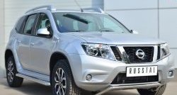 13 699 р. Защита переднего бампера (Ø42 мм волна, нержавейка) SLITKOFF  Nissan Terrano  D10 (2013-2022) дорестайлинг, рестайлинг  с доставкой в г. Набережные‑Челны. Увеличить фотографию 4