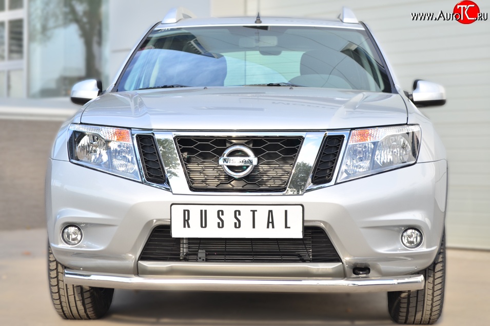 14 649 р. Одинарная защита переднего бампера диаметром 63 мм SLITKOFF Nissan Terrano D10 рестайлинг (2016-2022)  с доставкой в г. Набережные‑Челны