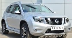 26 999 р. Широкая защита порогов SLITKOFF Nissan Terrano D10 дорестайлинг (2013-2016)  с доставкой в г. Набережные‑Челны. Увеличить фотографию 4