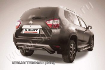 7 299 р. Защита задняя Slitkoff Nissan Terrano D10 дорестайлинг (2013-2016) (Цвет: серебристый)  с доставкой в г. Набережные‑Челны. Увеличить фотографию 1