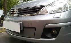 1 539 р. Сетка на бампер Russtal (хром) Nissan Tiida 1 седан C11 рестайлинг (2010-2014)  с доставкой в г. Набережные‑Челны. Увеличить фотографию 2