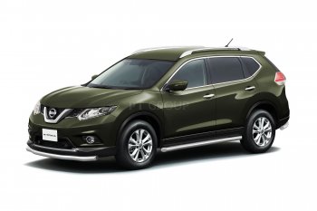 25 699 р. Защита порогов вогнутая из трубы Ø63 Petroil Tuning Nissan X-trail 3 T32 рестайлинг (2017-2022) (Нержавеющая полированная сталь)  с доставкой в г. Набережные‑Челны. Увеличить фотографию 2