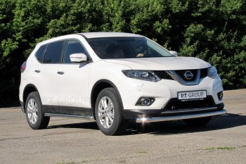 25 699 р. Защита порогов вогнутая из трубы Ø63 Petroil Tuning Nissan X-trail 3 T32 рестайлинг (2017-2022) (Нержавеющая полированная сталь)  с доставкой в г. Набережные‑Челны. Увеличить фотографию 3