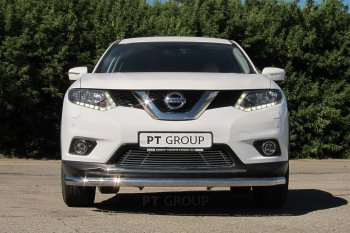 7 699 р. Накладка на решетку переднего бампера Petroil Tuning Nissan X-trail 3 T32 дорестайлинг (2013-2018) (Без парктроника)  с доставкой в г. Набережные‑Челны. Увеличить фотографию 4