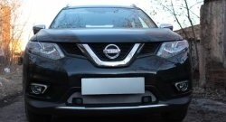 1 569 р. Сетка (под парктроник) на бампер Russtal (хром)  Nissan X-trail  3 T32 (2017-2022) рестайлинг  с доставкой в г. Набережные‑Челны. Увеличить фотографию 2