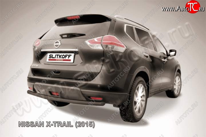 8 449 р. Защита задняя Slitkoff  Nissan X-trail  3 T32 (2017-2022) рестайлинг (Цвет: серебристый)  с доставкой в г. Набережные‑Челны