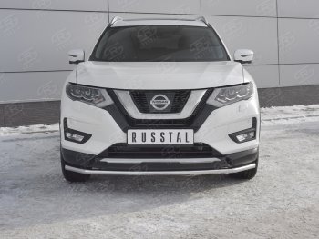 13 749 р. Защита переднего бампера (Ø42 мм, нержавейка) SLITKOFF Nissan X-trail 3 T32 дорестайлинг (2013-2018)  с доставкой в г. Набережные‑Челны. Увеличить фотографию 1