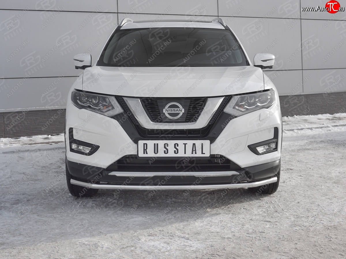 15 249 р. Защита переднего бампера (Ø42 мм, нержавейка) SLITKOFF  Nissan X-trail  3 T32 (2013-2018) дорестайлинг  с доставкой в г. Набережные‑Челны