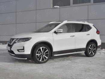 13 749 р. Защита переднего бампера (Ø42 мм, нержавейка) SLITKOFF Nissan X-trail 3 T32 дорестайлинг (2013-2018)  с доставкой в г. Набережные‑Челны. Увеличить фотографию 2