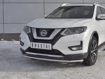 15 249 р. Защита переднего бампера (Ø42 мм, нержавейка) SLITKOFF  Nissan X-trail  3 T32 (2013-2018) дорестайлинг  с доставкой в г. Набережные‑Челны. Увеличить фотографию 4