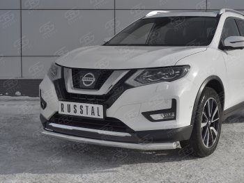 15 699 р. Защита переднего бампера (Ø63 мм, нержавейка) SLITKOFF  Nissan X-trail  3 T32 (2013-2018) дорестайлинг  с доставкой в г. Набережные‑Челны. Увеличить фотографию 4