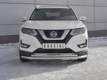 17 949 р. Защита переднего бампера (Ø63 и 42 мм)  Nissan X-trail  3 T32 (2013-2018) дорестайлинг  с доставкой в г. Набережные‑Челны. Увеличить фотографию 1