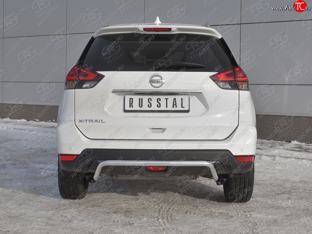 15 549 р. Защита заднего бампера (Ø42 мм волна, нержавейка) SLITKOFF Nissan X-trail 3 T32 рестайлинг (2017-2022)  с доставкой в г. Набережные‑Челны