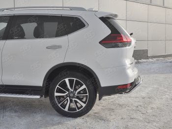 15 549 р. Защита заднего бампера (Ø42 мм волна, нержавейка) SLITKOFF Nissan X-trail 3 T32 рестайлинг (2017-2022)  с доставкой в г. Набережные‑Челны. Увеличить фотографию 3